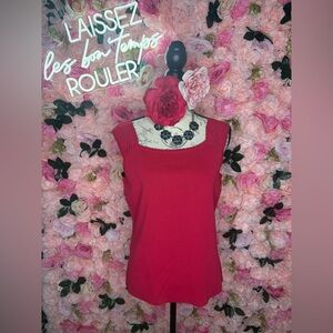 Ann Taylor Elegant Red Sleeveless Top